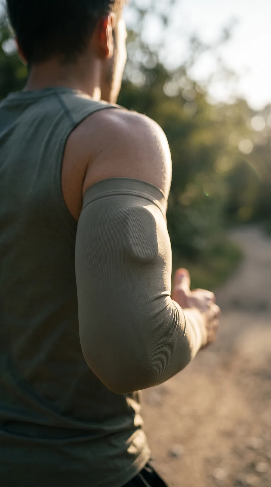 Runner wearing an Actus sensor on the upper arm
